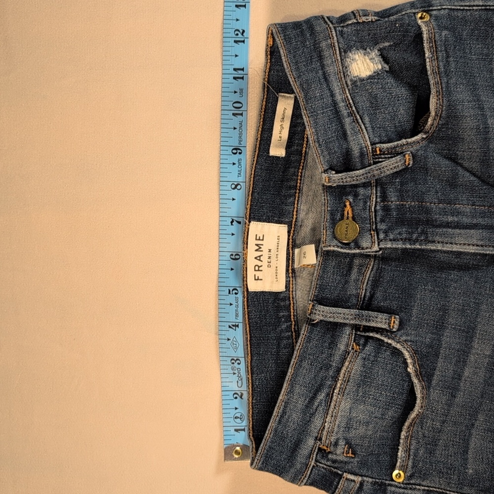 Frame Le High Skinny Distressed Jeans Size 26 - Picture 7 of 10